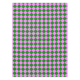 Toalha De Mesa Padrão de Diamante Xadrez Verde Rosa
