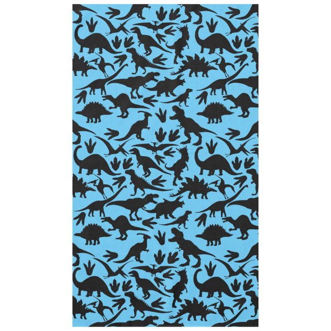 Toalha De Mesa Padrão de dinossauros 01 b. Lblue BG (Frente)
