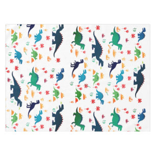 Toalha De Mesa Padrão de Dinossauros Coloridos Bonitos
