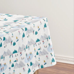 Toalha De Mesa Padrão de diversão de férias no esporte de inverno