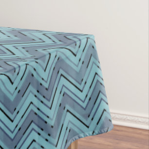 Toalha De Mesa Padrão de divisa de tons azuis