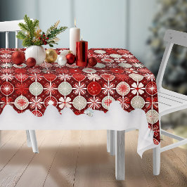 Toalha De Mesa Padrão de doce branco vermelho nº 13 ID1009