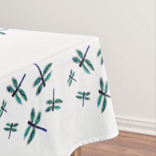 Toalha De Mesa Padrão de Dragonfly azul dançante