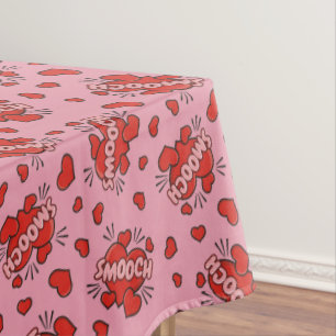 Toalha De Mesa Padrão de Efeito de Som em Quadrinhos de Beijo