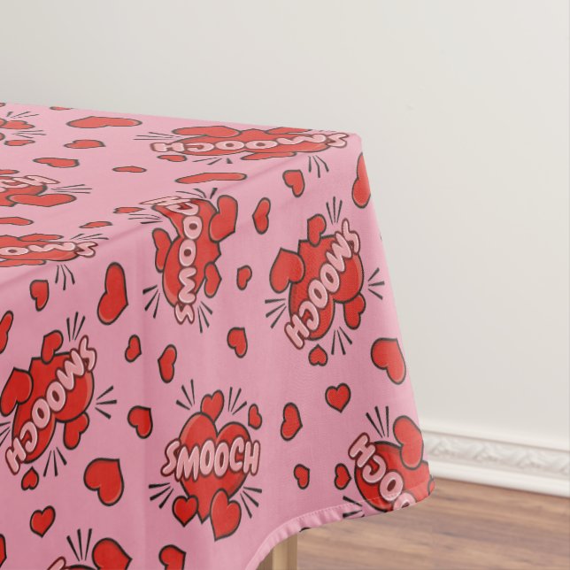 Toalha De Mesa Padrão de Efeito de Som em Quadrinhos de Beijo (Posição Original)
