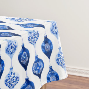 Toalha De Mesa Padrão de Enfeite de Férias Azul