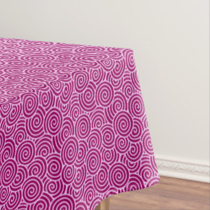 Toalha De Mesa Padrão de espiral japonês - burgundy e rosa pálido