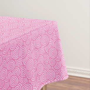 Toalha De Mesa Padrão de espiral japonês - cor-de-rosa menta mo