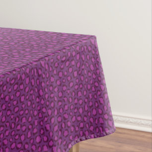 Toalha De Mesa Padrão de estampa de leopardo branco roxo ousado e