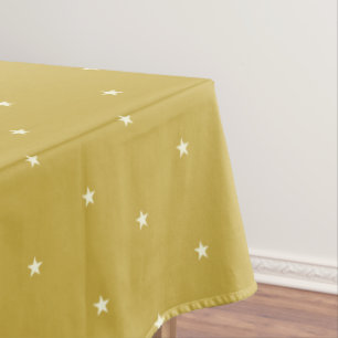 Toalha De Mesa Padrão de estrela em pano de mesa de fundo dourado