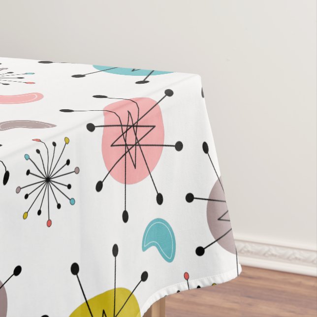 Toalha De Mesa Padrão de Estrela Explosiva Retro Atômica (Posição Original)