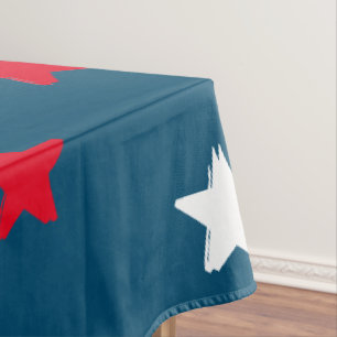 Toalha De Mesa Padrão de estrelas azul-lacre vermelho patriótico