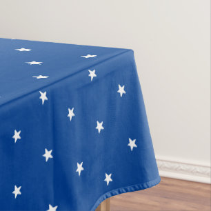 Toalha De Mesa Padrão de estrelas brancas azuis modernas