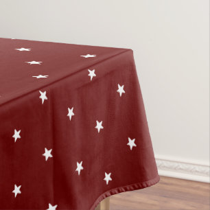 Toalha De Mesa Padrão de estrelas moderno grená vermelho escuro b