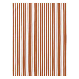 Toalha De Mesa Padrão de Faixa Vertical Branco Castanho