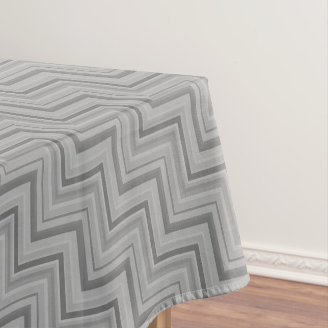 Toalha De Mesa padrão de faixas de cinza (Posição Original)