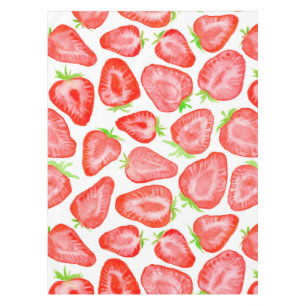 Toalha De Mesa Padrão de fatias de morango de aquarela