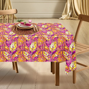 Toalha De Mesa Padrão de Feliz de Natal Dourada magenta nº 21 ID1