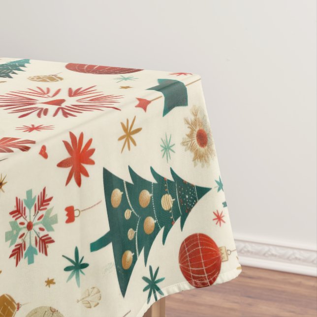 Toalha De Mesa Padrão de Festas de Inverno Festivas (Posição Original)