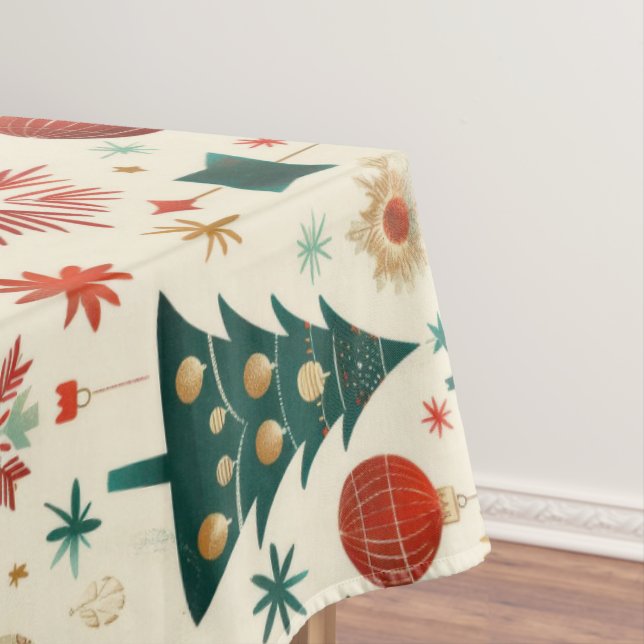 Toalha De Mesa Padrão de Festas de Inverno Festivas (Posição Original)