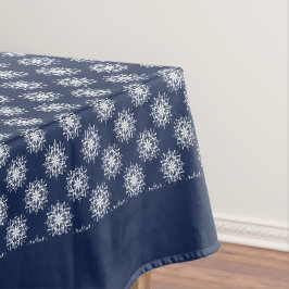 Toalha De Mesa Padrão de Floco de Neve Branco em um Céu Azul Meia