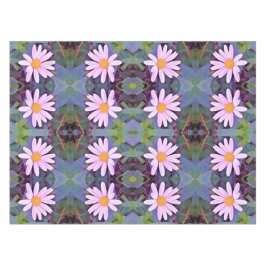 Toalha De Mesa Padrão de Flor de Margarida Rosa Retrô