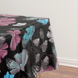 Toalha De Mesa Padrão de Flor e Borboletas