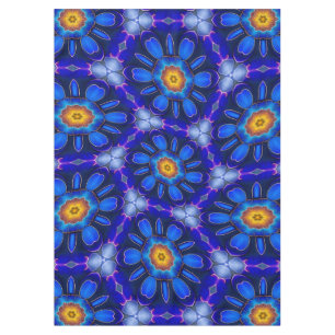 Toalha De Mesa Padrão de Flores Azuis abstrato