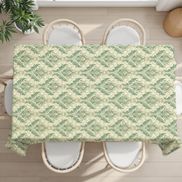 Toalha De Mesa Padrão de Flores Botânicas Vintage Verde e Bege