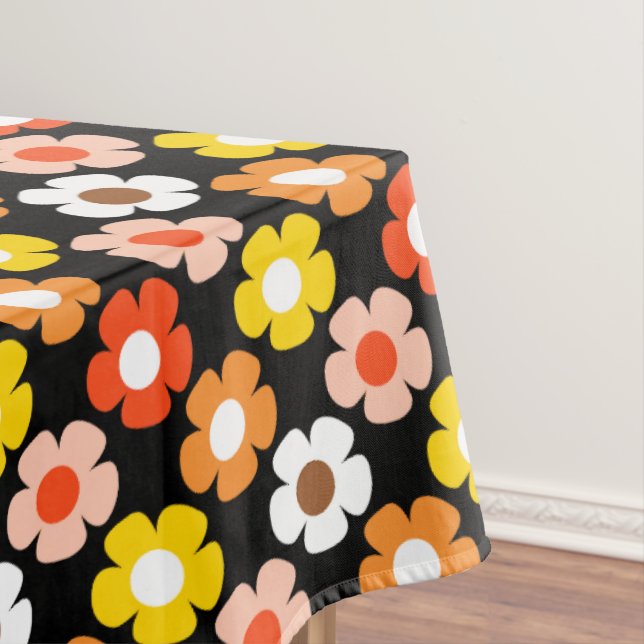 Toalha De Mesa Padrão de Flores de Outono de Queda Retroativa Pre (Posição Original)