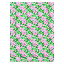 Toalha De Mesa Padrão de Flores Peônias Rosa