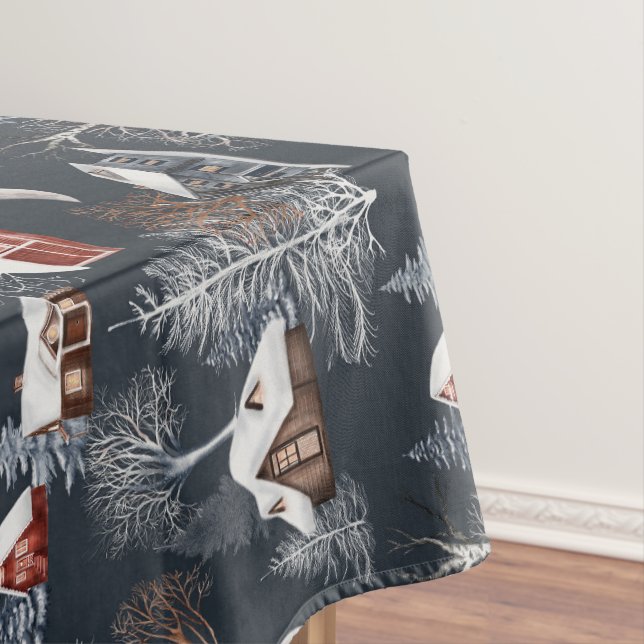 Toalha De Mesa Padrão de Floresta de Inverno  (Posição Original)