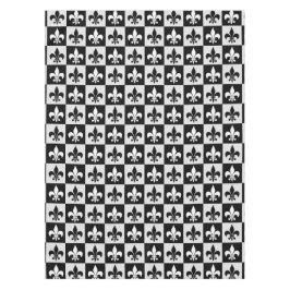 Toalha De Mesa Padrão de Flur-De-Lis Preto Verificado