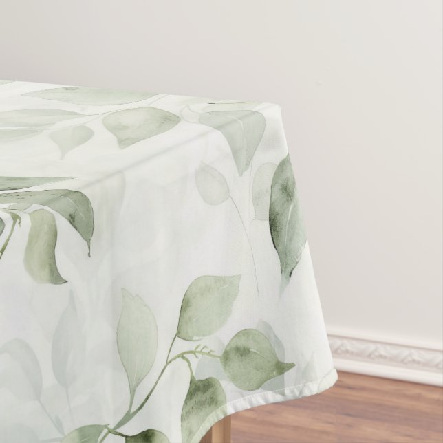 Toalha De Mesa Padrão de Folha Verde Botânica (Posição Original)