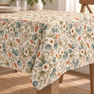 Toalha De Mesa Padrão de folhagem floral de outono elegante
