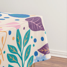 Toalha De Mesa Padrão de Folhagem Moderna de Folhagem Colorida