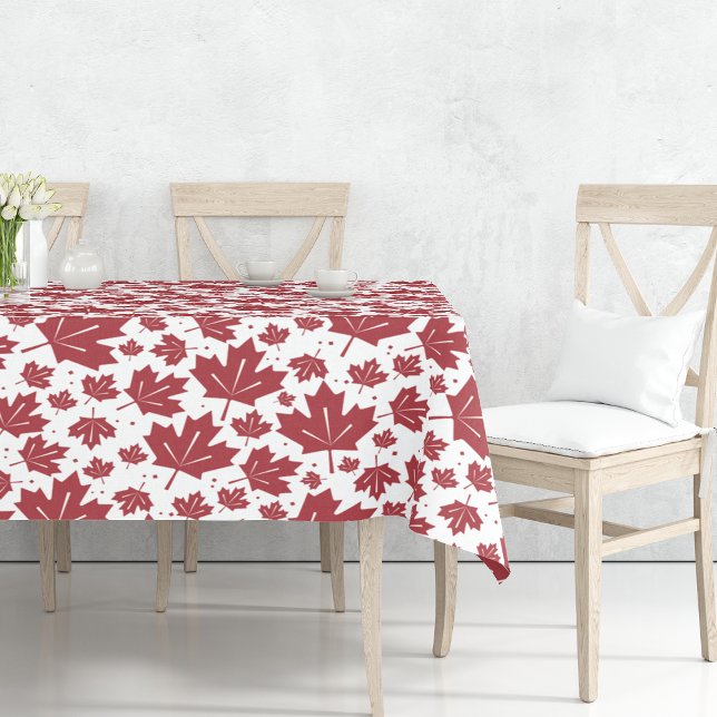 Toalha De Mesa Padrão de Folhas de Mapeamento Vermelho (Criador carregado)