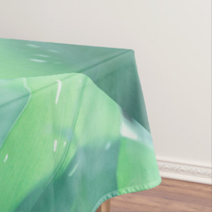 Toalha De Mesa Padrão de Folhas de Plantas Verdes Pálidas