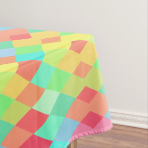 Toalha De Mesa Padrão de forma geométrica colorido Design mínimo