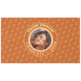 Toalha De Mesa Padrão de Foto de Graduação Moderno Laranja para T
