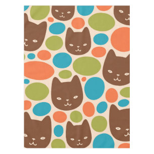 Toalha De Mesa Padrão de Gatos de bolinhas