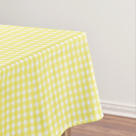 Toalha De Mesa Padrão de Gingham Amarelo Pastel