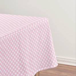 Toalha De Mesa Padrão de Gingham Rosa Suave