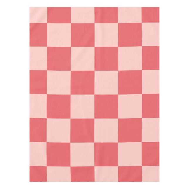 Toalha De Mesa Padrão de Gingham Vermelhos Rosa Verificado (Frente)