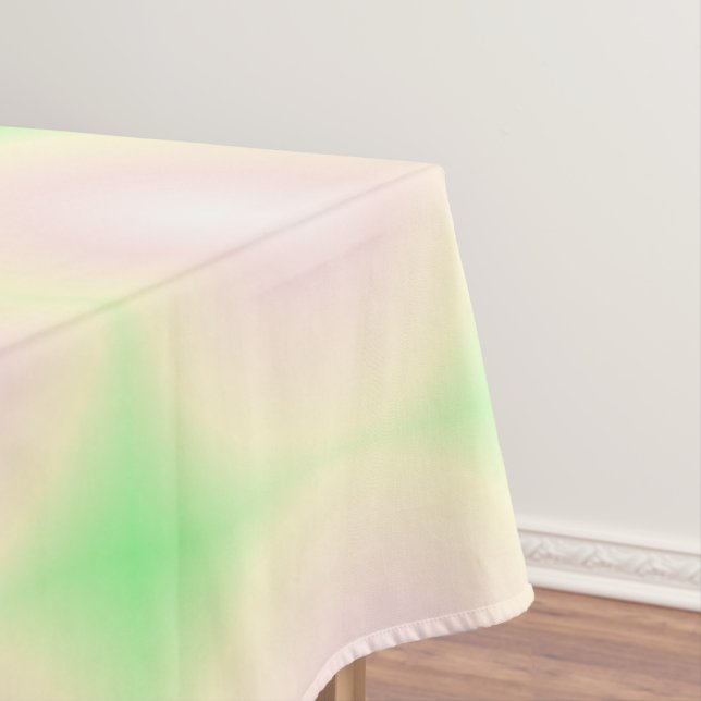 Toalha De Mesa Padrão de Gradiente Óptico 3D Branco Rosa Verde Pá (Posição Original)