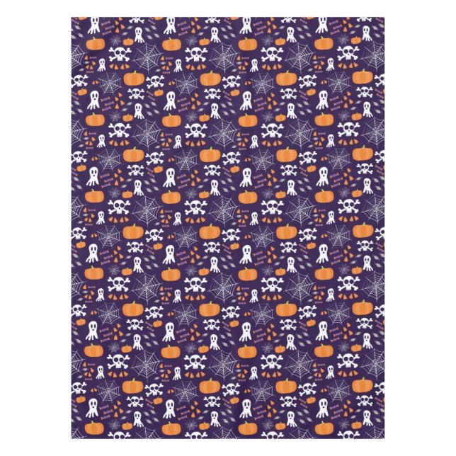 Toalha De Mesa Padrão de Halloween divertido (Frente)