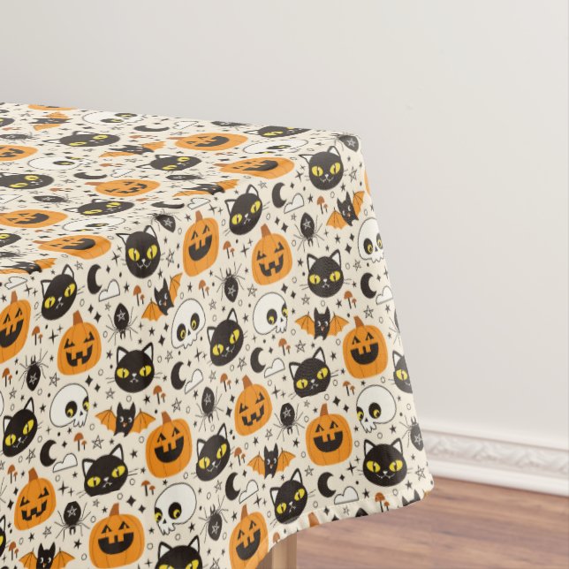 Toalha De Mesa Padrão de Halloween Retro Bonito (Posição Original)