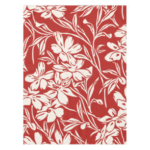 Toalha De Mesa Padrão de Ilustração Floral do Abstrato Vermelh