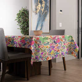 Toalha De Mesa Padrão de Impressão de Ilustração Floral Colorida
