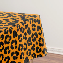 Toalha De Mesa Padrão de Impressão do Leopardo Negro Laranja Deco